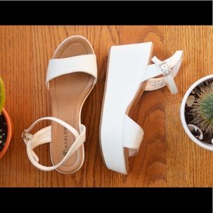 White Platform Heels w/ Strap